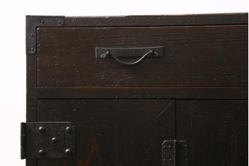 アンティーク家具　明治期　ヒノキ材　使いこまれた質感が味わい深い帳場箪笥(小箪笥、時代箪笥、収納棚)(R-043323)