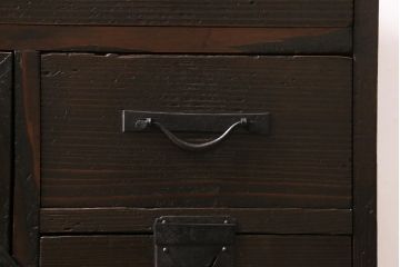 アンティーク家具　明治期　ヒノキ材　使いこまれた質感が味わい深い帳場箪笥(小箪笥、時代箪笥、収納棚)(R-043323)