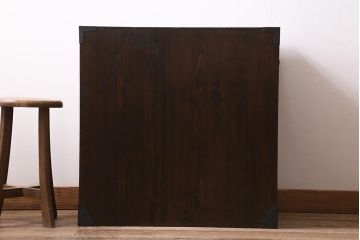 アンティーク家具　明治期　ヒノキ材　使いこまれた質感が味わい深い帳場箪笥(小箪笥、時代箪笥、収納棚)(R-043323)