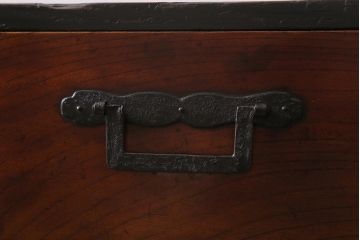 アンティーク家具　明治大正期　前面欅(ケヤキ)材　美しい木目が魅力の重ね会津箪笥(衣装箪笥、時代箪笥)(R-043326)