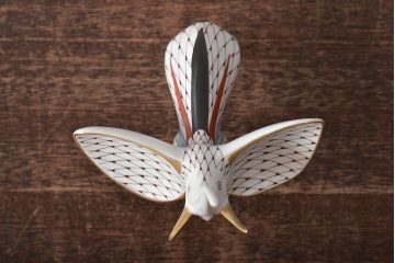 ハンガリー　HOLLOHAZA(ホロハーザ)　象フィギュリン(エレファント、磁器、置物)(R-043330)