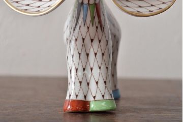 ハンガリー　HOLLOHAZA(ホロハーザ)　象フィギュリン(エレファント、磁器、置物)(R-043330)