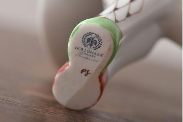 ハンガリー　HOLLOHAZA(ホロハーザ)　象フィギュリン(エレファント、磁器、置物)(R-043330)