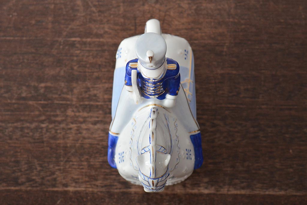 ハンガリー　HOLLOHAZA(ホロハーザ)　騎兵フィギュリン(兵隊、磁器、置物)(R-043331)