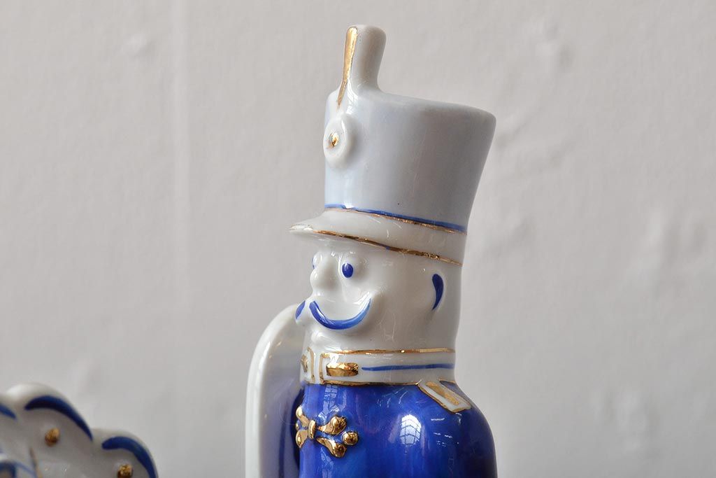 ハンガリー　HOLLOHAZA(ホロハーザ)　騎兵フィギュリン(兵隊、磁器、置物)(R-043331)