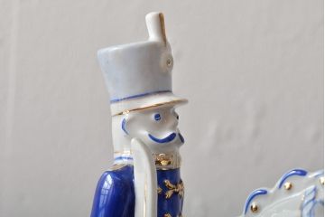 ハンガリー　HOLLOHAZA(ホロハーザ)　騎兵フィギュリン(兵隊、磁器、置物)(R-043331)