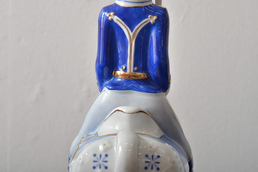 ハンガリー　HOLLOHAZA(ホロハーザ)　騎兵フィギュリン(兵隊、磁器、置物)(R-043331)