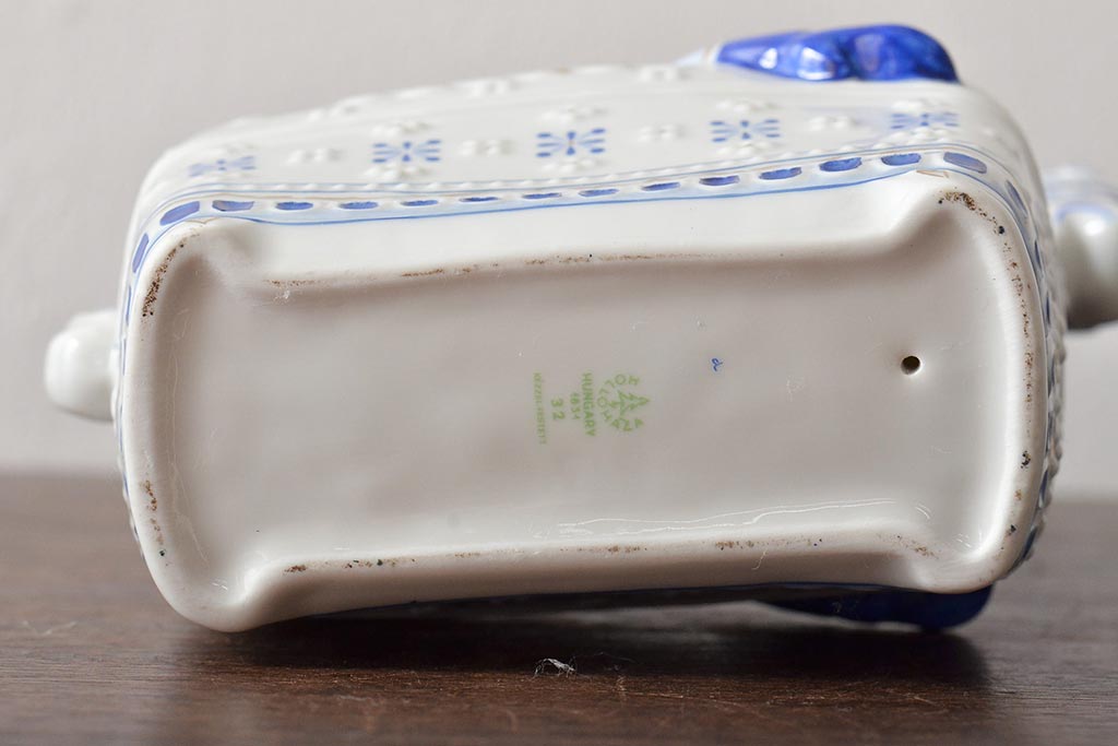 ハンガリー　HOLLOHAZA(ホロハーザ)　騎兵フィギュリン(兵隊、磁器、置物)(R-043331)