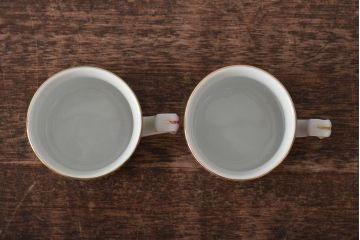 中古　ハンガリー　HOLLOHAZA(ホロハーザ)　APOLLO(アポロ)　デミタスカップ&ソーサー2客セット(洋食器)(R-043332)