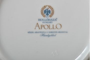 中古　ハンガリー　HOLLOHAZA(ホロハーザ)　APOLLO(アポロ)　デミタスカップ&ソーサー2客セット(洋食器)(R-043332)