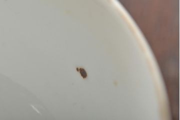 アンティーク雑貨　明治大正期　扇面図色絵蓋茶碗2客セット(和食器)(R-043334)