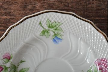 中古　ハンガリー　HOLLOHAZA(ホロハーザ)　Pannonia(パノニア)　ティーポット・シュガーポット・クリーマー・カップ&ソーサー6客セット(洋食器、ミルクポット、ティーセット)(R-043338)
