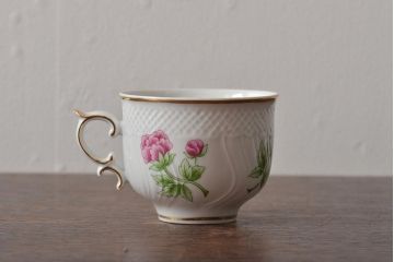 中古　ハンガリー　HOLLOHAZA(ホロハーザ)　Pannonia(パノニア)　ティーポット・シュガーポット・クリーマー・カップ&ソーサー6客セット(洋食器、ミルクポット、ティーセット)(R-043339)