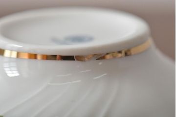 中古　ハンガリー　HOLLOHAZA(ホロハーザ)　Pannonia(パノニア)　ティーポット・シュガーポット・クリーマー・カップ&ソーサー6客セット(洋食器、ミルクポット、ティーセット)(R-043339)