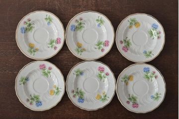 中古　ハンガリー　HOLLOHAZA(ホロハーザ)　Pannonia(パノニア)　ティーポット・シュガーポット・クリーマー・カップ&ソーサー6客セット(洋食器、ミルクポット、ティーセット)(R-043339)