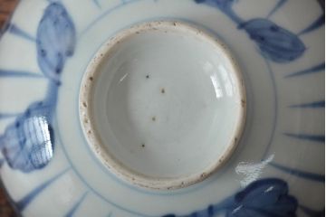 古民具・骨董　明治期　伊万里焼　染付蓋茶碗3客セット(和食器)(R-043342)