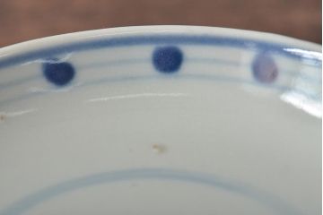 古民具・骨董　明治期　伊万里焼　染付蓋茶碗3客セット(和食器)(R-043343)