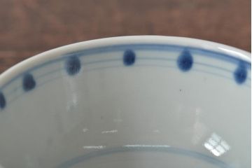 古民具・骨董　明治期　伊万里焼　染付蓋茶碗3客セット(和食器)(R-043344)
