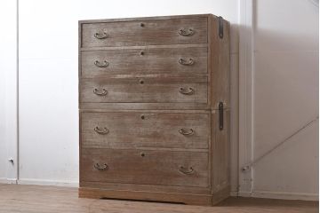 アンティーク家具　昭和中期　すっきりとした佇まいのシンプルな衣装タンス(引き出し、チェスト)(R-043347)