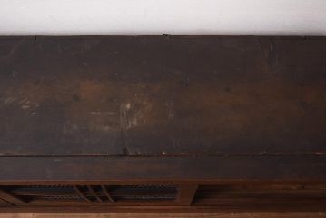 アンティーク家具　大正期　亀甲金網と組子の凝った引き戸が目を引くローボード(テレビ台)(R-043348)