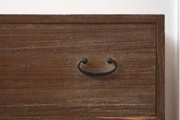レトロ家具　昭和中期　桐材 シンプルで素朴な箪笥2段(ローボード、テレビ台、チェスト、引き出し、桐箪笥、桐たんす)(R-043352)