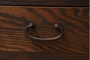 アンティーク家具　和製アンティーク　引き出し付き!　杢目の美しい杉材を使った昭和初期の下駄箱(収納棚、戸棚)(R-043356)