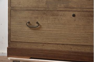 レトロ家具　昭和中期　桐材 素朴な和の雰囲気漂う箪笥2段(ローボード、テレビ台、チェスト、引き出し、桐箪笥、桐たんす)(R-043359)