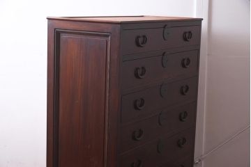 アンティーク家具　昭和初期　前面・側面ケヤキ材　中桐材　上手物!上質な和の雰囲気漂う衣装タンス(和タンス、引き出し、チェスト)(R-043360)