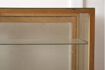 レトロ家具　昭和中期　ペイントカラーがお洒落なガラスケース(ショーケース、陳列棚)(R-043362)