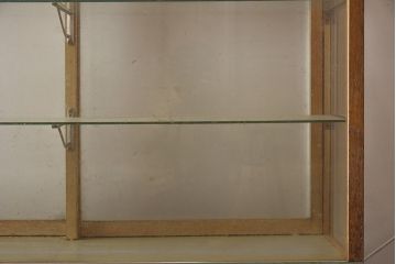 レトロ家具　昭和中期　ペイントカラーがお洒落なガラスケース(ショーケース、陳列棚)(R-043362)