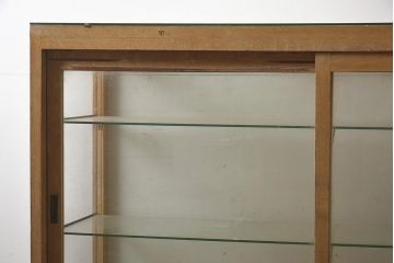 レトロ家具　昭和中期　ペイントカラーがお洒落なガラスケース(ショーケース、陳列棚)(R-043362)