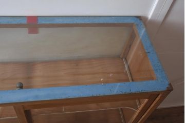 アンティーク家具　昭和中期　ナラ材　大型サイズのレトロなガラスケース(ショーケース、陳列棚)(R-043364)
