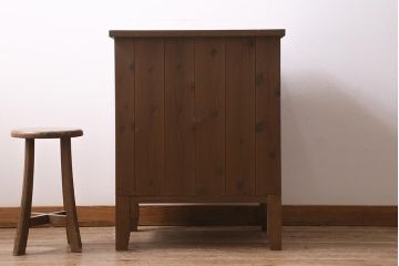アンティーク家具　和製アンティーク　昭和初期　天板ヒノキリメイク　背面もキレイ!小ぶりなカウンターチェスト(チェスト、引き出し)(R-043375)