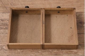 アンティーク雑貨　引き出し付き　栓材　木製の本立て(ブックスタンド)(R-043378)