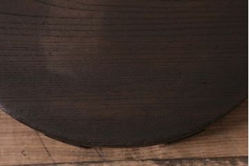 アンティーク雑貨　総ケヤキ材　花台にぴったりな古い味わいのある釜の蓋(飾り台、飾り棚)(R-043379)