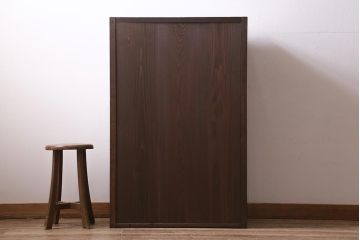 アンティーク家具　大正昭和初期　ヒノキ材　木の質感が味わい深いレトロなガラス戸棚(収納棚、飾り棚、食器棚)(R-043381)