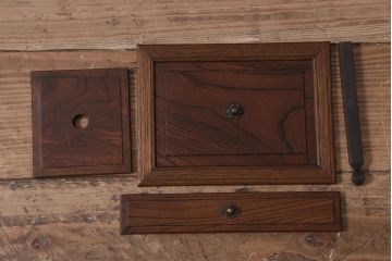 アンティーク家具　桑・欅・桐材　真鍮金具　上手物の小引き出し(裁縫箱)(R-043383)