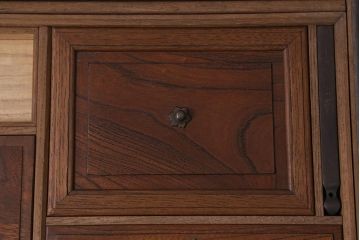 アンティーク家具　桑・欅・桐材　真鍮金具　上手物の小引き出し(裁縫箱)(R-043383)