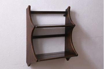 ヴィンテージ家具　イギリスビンテージ　ERCOL(アーコール)　大人の雰囲気漂う上質な壁掛け収納(ウォールシェルフ、吊り戸棚)(R-043385)