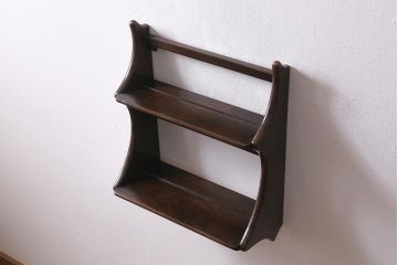 ヴィンテージ家具　イギリスビンテージ　ERCOL(アーコール)　大人の雰囲気漂う上質な壁掛け収納(ウォールシェルフ、吊り戸棚)(R-043385)