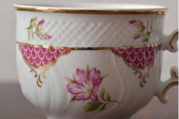 中古　ハンガリー　HOLLOHAZA(ホロハーザ)　Henriette(ヘンリエッタ)　カップ&ソーサー3客セット(洋食器)(R-043388)