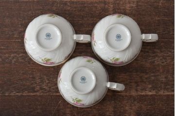 中古　ハンガリー　HOLLOHAZA(ホロハーザ)　Henriette(ヘンリエッタ)　カップ&ソーサー3客セット(洋食器)(R-043388)