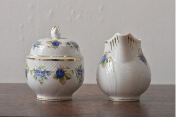 中古　ハンガリー　HOLLOHAZA(ホロハーザ)　Pannonia(パノニア)　ティーポット・カップ&ソーサー6客・クリーマー・シュガーポット　ティーセット(洋食器)(R-043391)