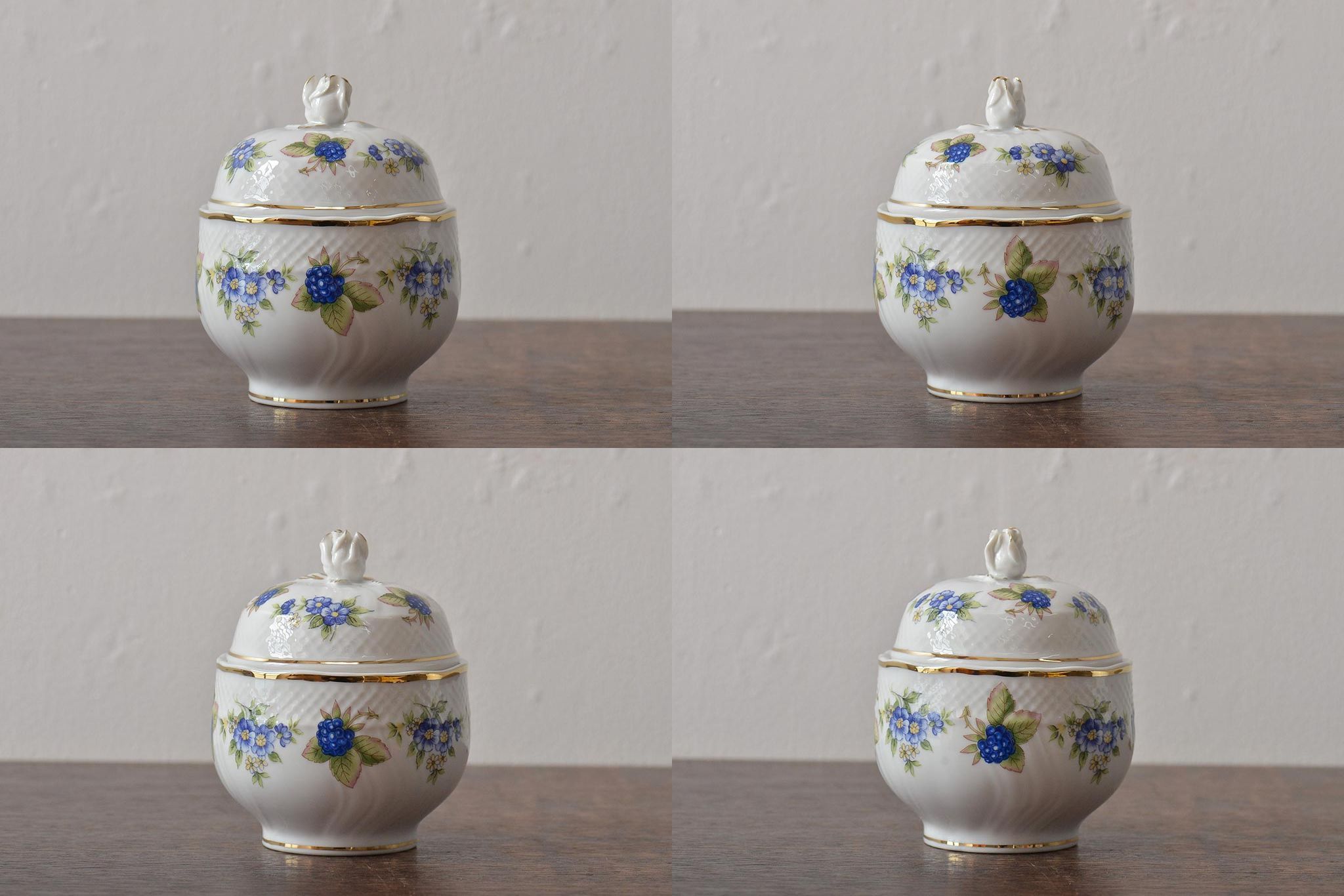 中古　ハンガリー　HOLLOHAZA(ホロハーザ)　Pannonia(パノニア)　ティーポット・カップ&ソーサー6客・クリーマー・シュガーポット　ティーセット(洋食器)(R-043391)