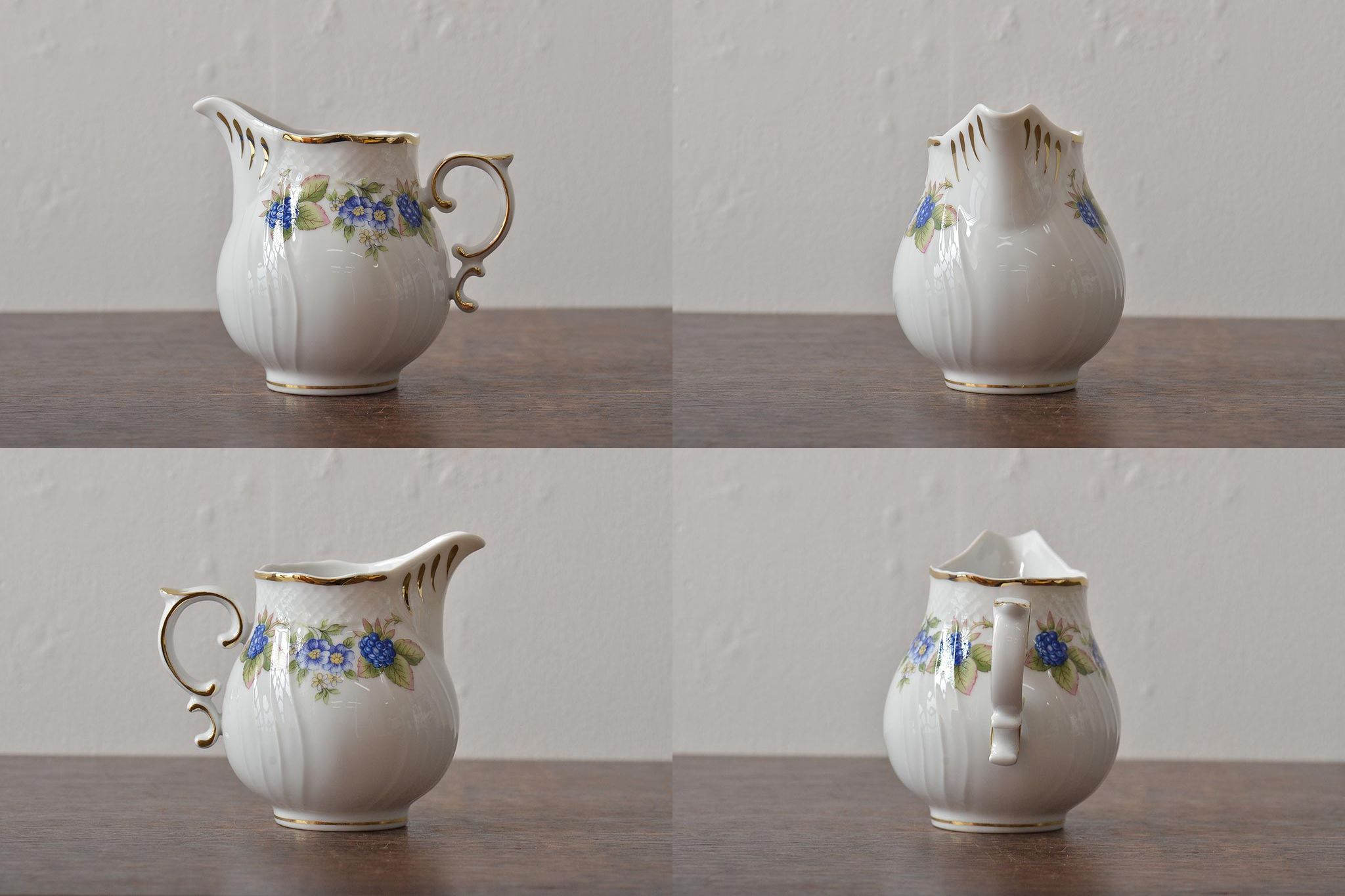 中古　ハンガリー　HOLLOHAZA(ホロハーザ)　Pannonia(パノニア)　ティーポット・カップ&ソーサー6客・クリーマー・シュガーポット　ティーセット(洋食器)(R-043391)