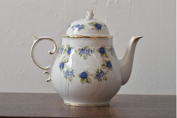 中古　ハンガリー　HOLLOHAZA(ホロハーザ)　Pannonia(パノニア)　ティーポット・カップ&ソーサー6客・クリーマー・シュガーポット　ティーセット(洋食器)(R-043391)