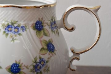 中古　ハンガリー　HOLLOHAZA(ホロハーザ)　Pannonia(パノニア)　ティーポット・カップ&ソーサー6客・クリーマー・シュガーポット　ティーセット(洋食器)(R-043391)