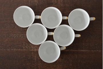 中古　ハンガリー　HOLLOHAZA(ホロハーザ)　Pannonia(パノニア)　ティーポット・カップ&ソーサー6客・クリーマー・シュガーポット　ティーセット(洋食器)(R-043391)