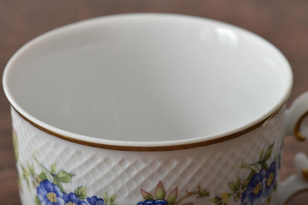 中古　ハンガリー　HOLLOHAZA(ホロハーザ)　Pannonia(パノニア)　ティーポット・カップ&ソーサー6客・クリーマー・シュガーポット　ティーセット(洋食器)(R-043391)