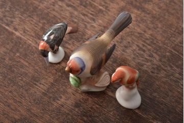 ハンガリー　HEREND(ヘレンド)　鳥　フィギュリン3個セット　陶器　置物